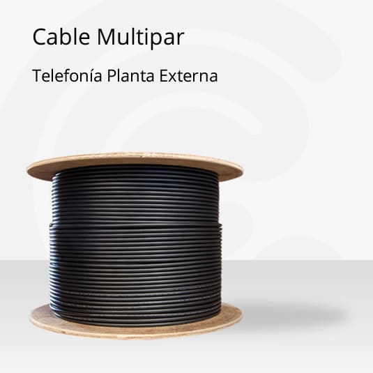 Bobina de Cable Telefónico  Multipar de 2 Pares Plata Externa